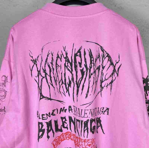 Balenciaga pink long-sleeved T-shirt - Picture 3 of 9
